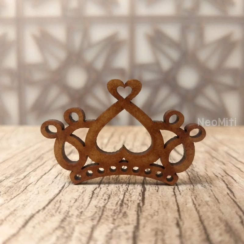 aplique coroa em mdf de 3mm cru princesa aniversário kit maternidade 