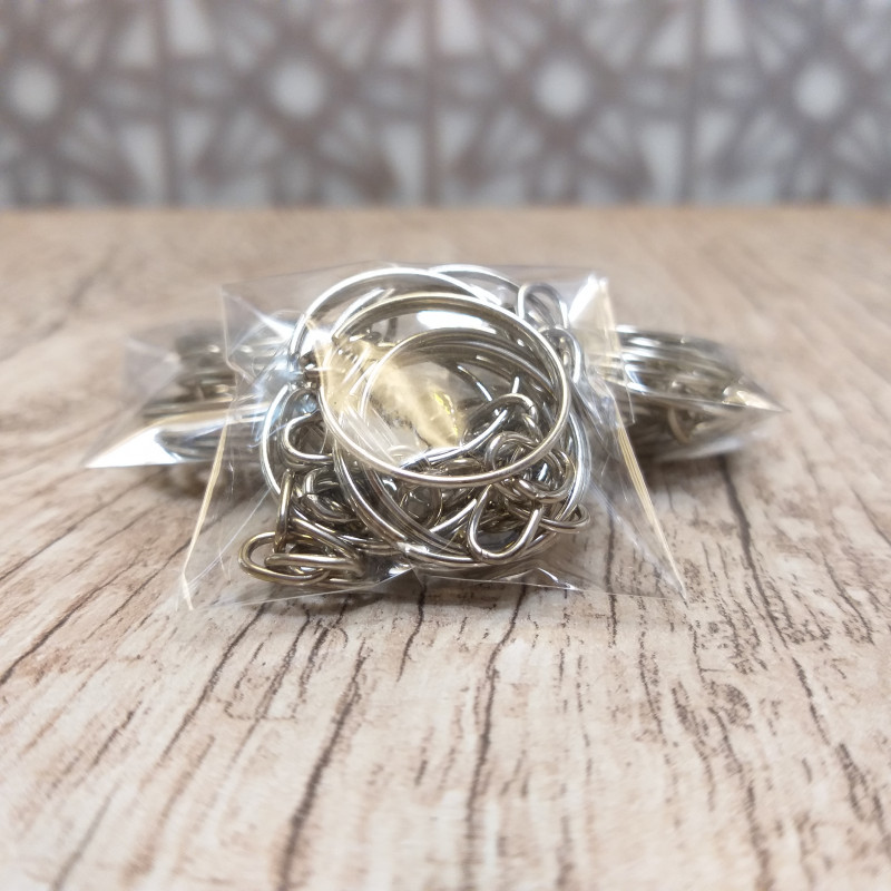 argola prateada para chaveiro