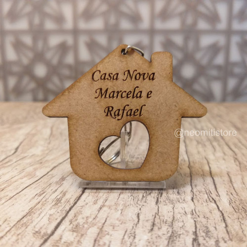 chaveiro casa nova, chá de casa nova, lembrancinha, mimo, mdf cru, rustico, personalizado