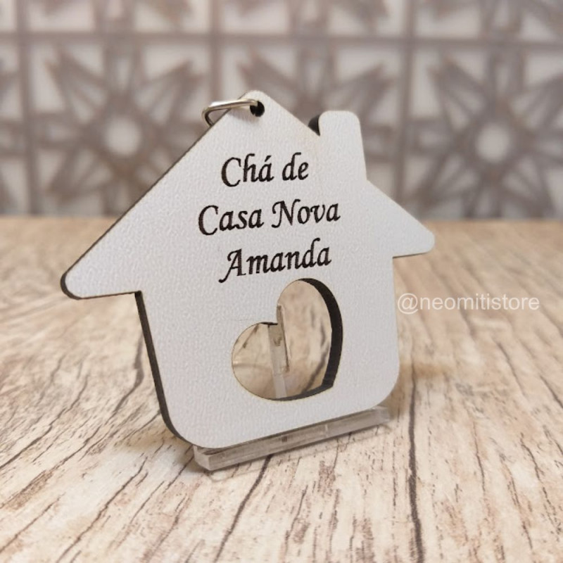 chaveiro casa nova, chá de casa nova, lembrancinha, mimo, mdf cru, rustico, personalizado