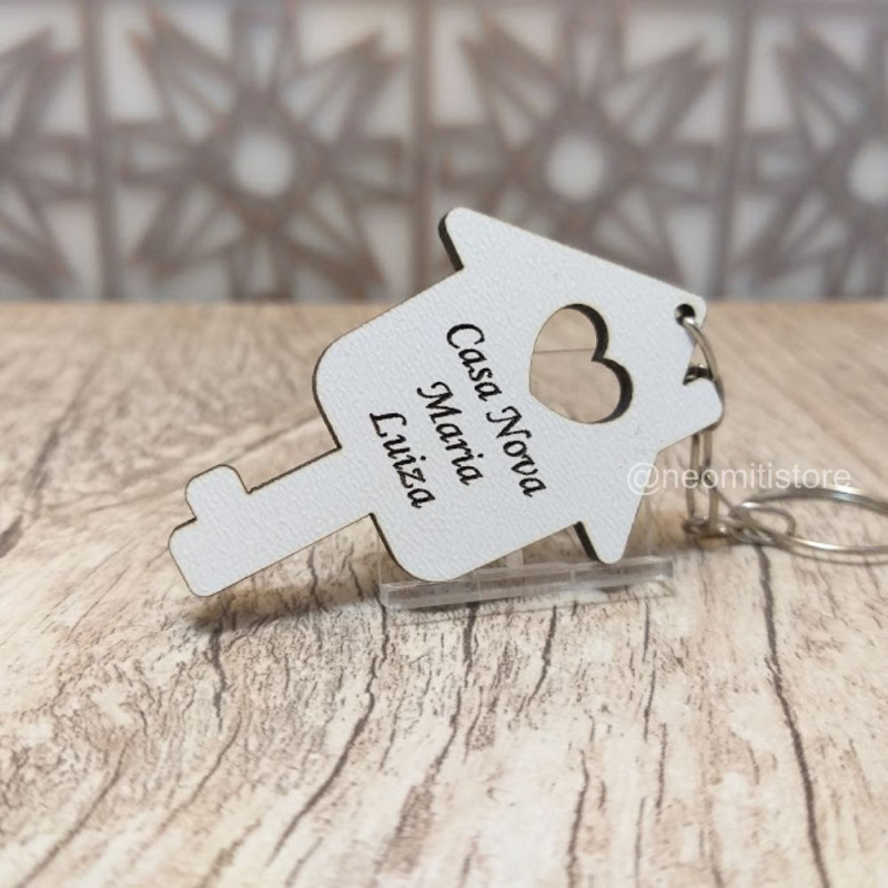 chaveiro casa nova, chá de casa nova, lembrancinha, mimo, mdf cru, rustico, personalizado