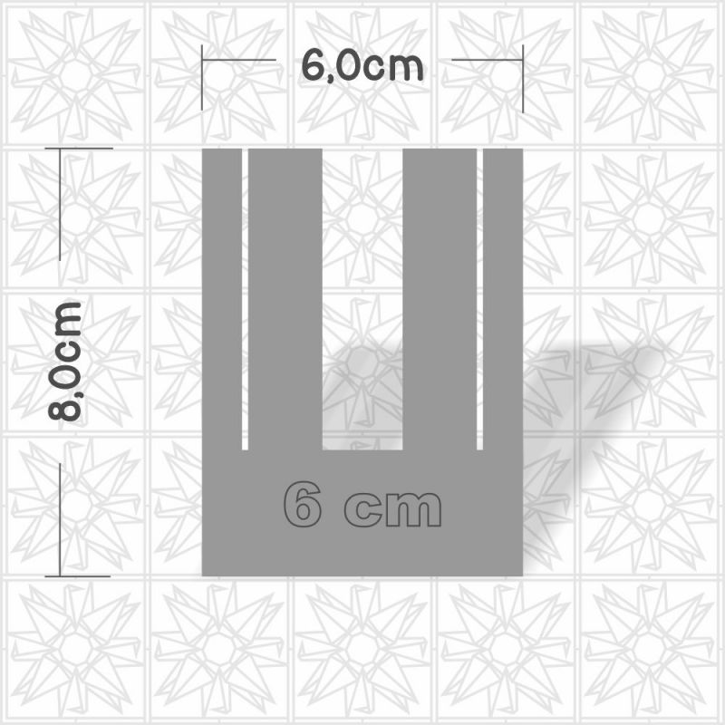 Gabarito com 6cm x 8cm