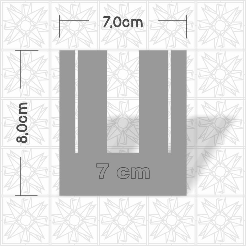 Gabarito com 7cm x 8cm