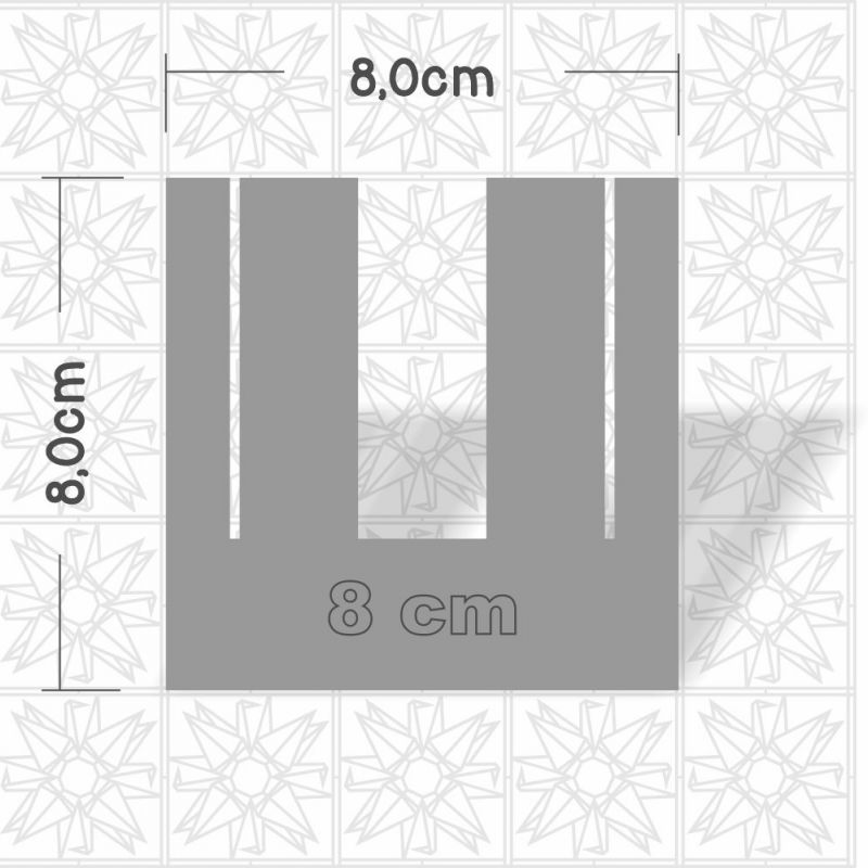 Gabarito com 8cm x 8cm