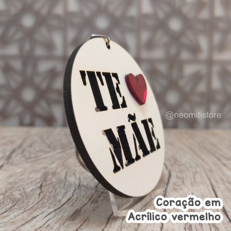 lembrancinha chaveiro dia das mães te amo com acrílico colorido 