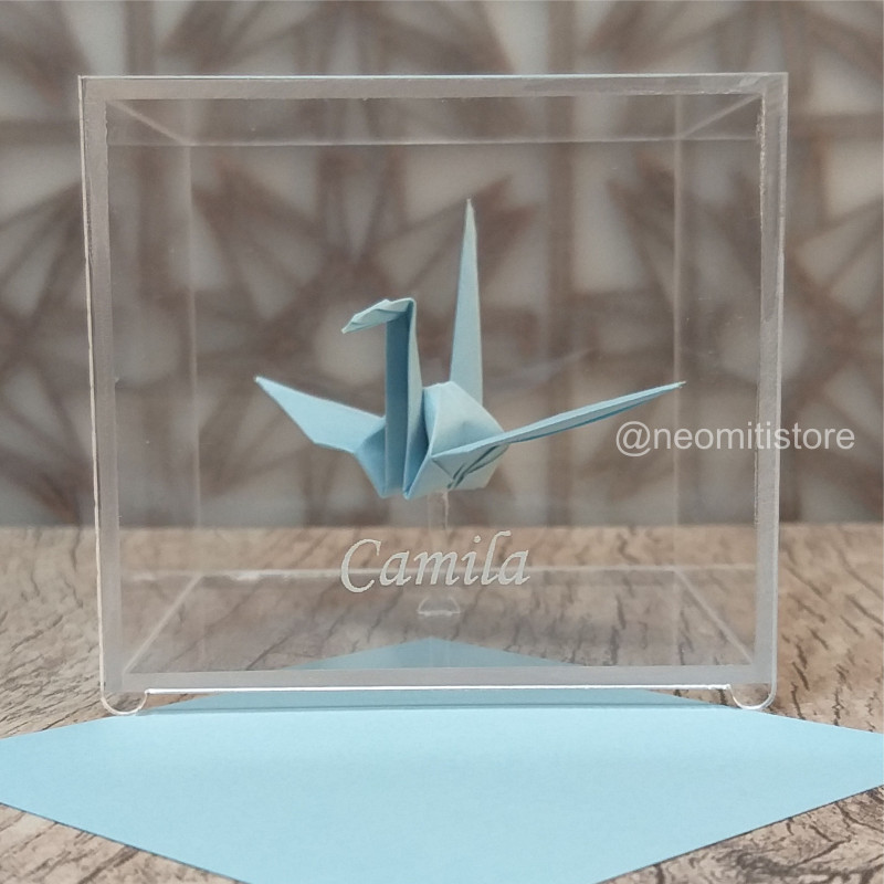 origami tsuru grou dobradura japonesa cultura milenar boa sorte prosperidade longevidade lembrancinha presente em acrilico 