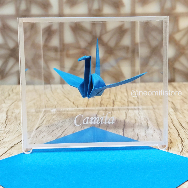 origami tsuru grou dobradura japonesa cultura milenar boa sorte prosperidade longevidade lembrancinha presente em acrilico 