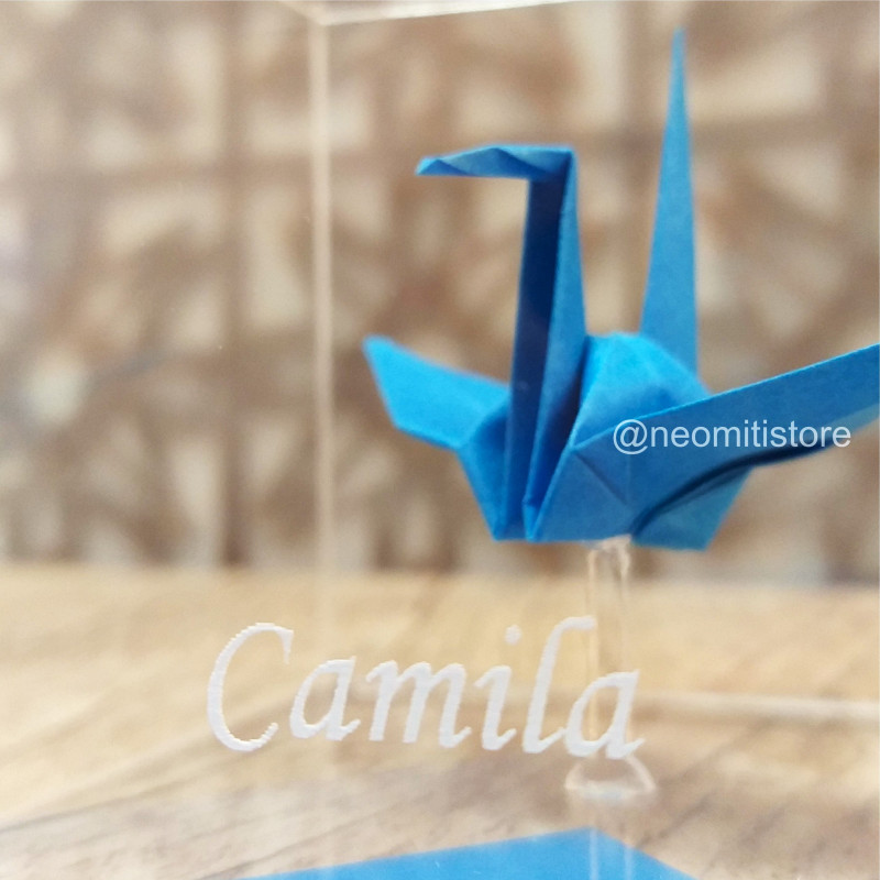 origami tsuru grou dobradura japonesa cultura milenar boa sorte prosperidade longevidade lembrancinha presente em acrilico 