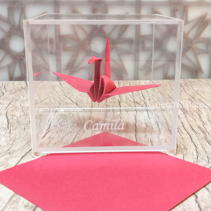 origami tsuru grou dobradura japonesa cultura milenar boa sorte prosperidade longevidade lembrancinha presente em acrilico 