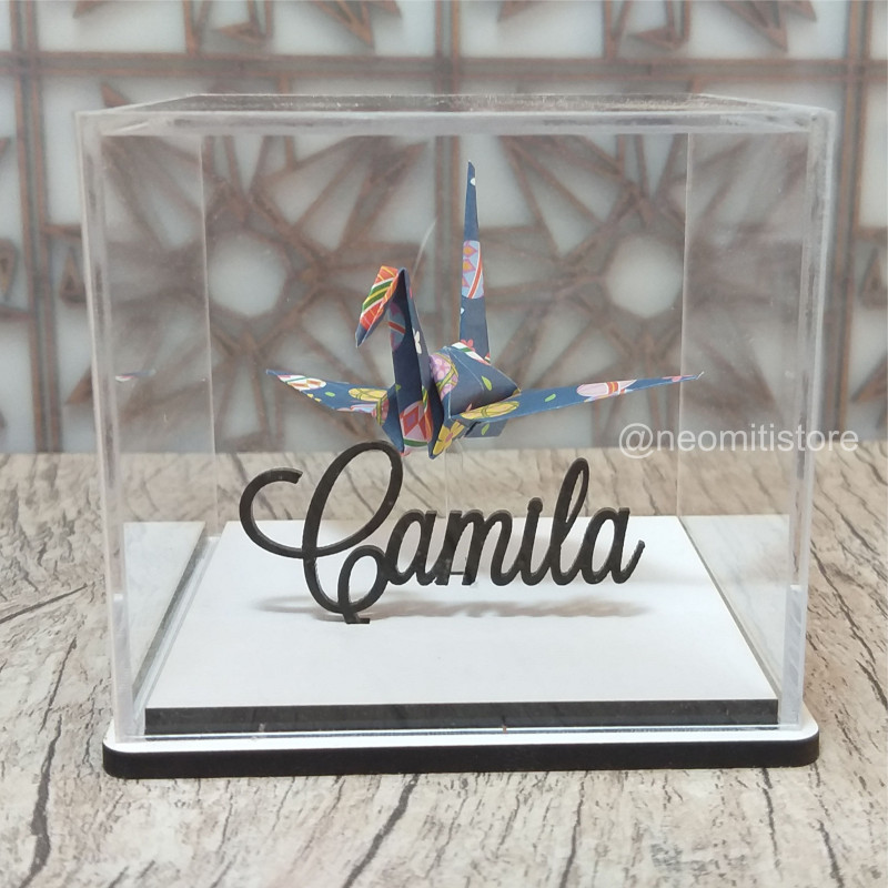 origami tsuru grou dobradura japonesa cultura milenar boa sorte prosperidade longevidade lembrancinha presente em acrilico 