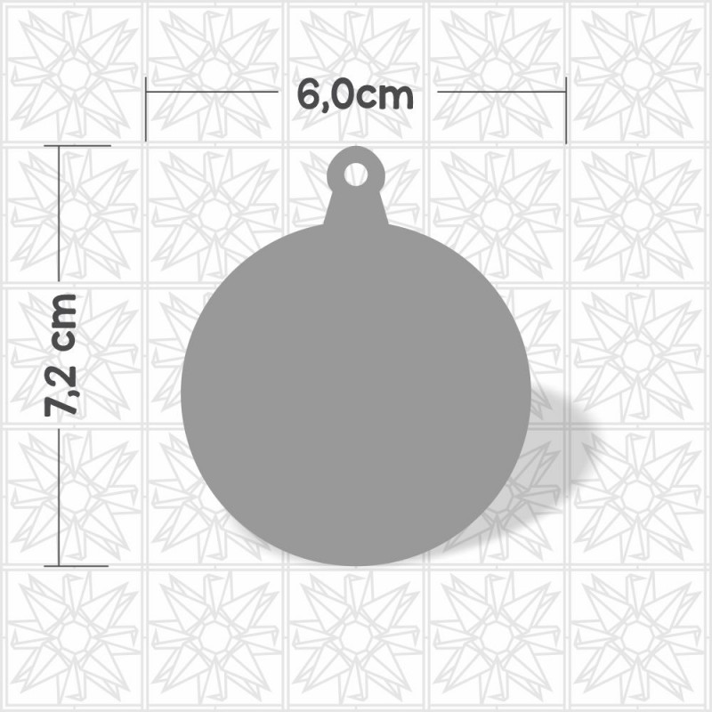 recorte bola de natal em acrilico vermelho espelhado para decoração enfeite de arvore