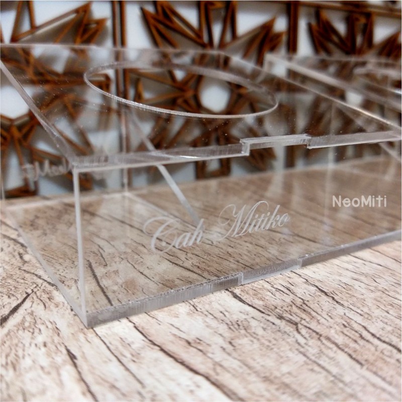 suporte tinta em mdf preto com potinho de vidro para caligrafia guache cabo obliquo