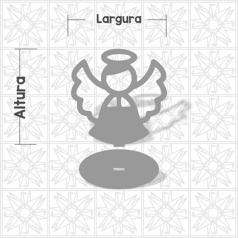 Anjo Vazado com base em MDF de 3mm cru