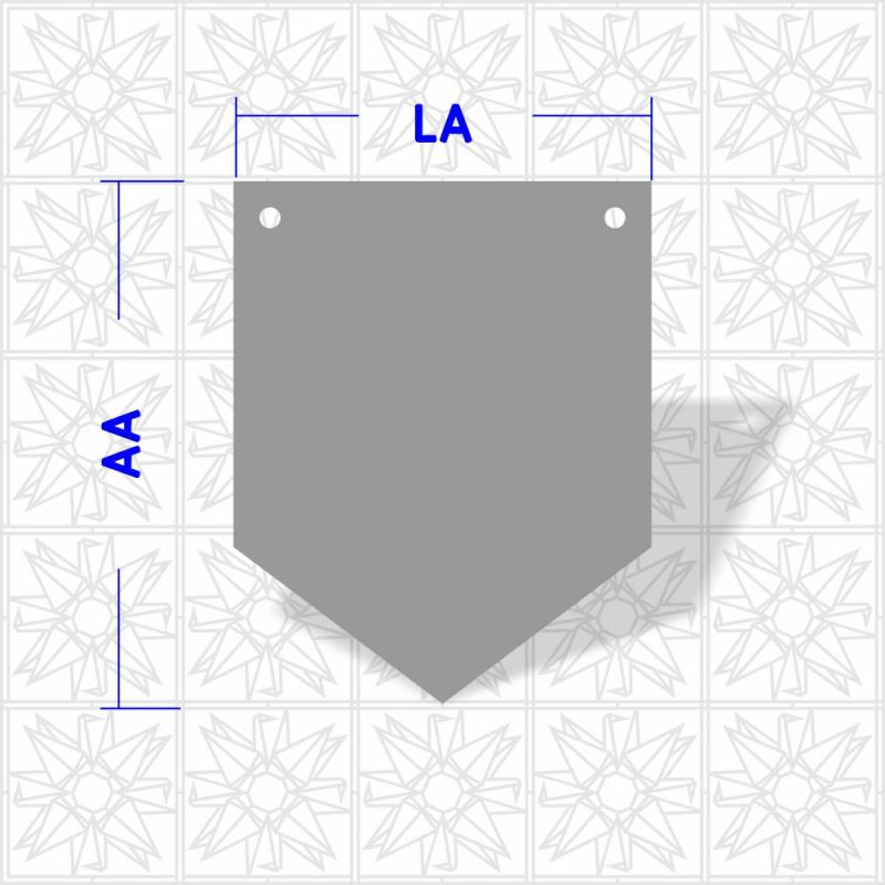 Flâmula lisa com 2 furos
