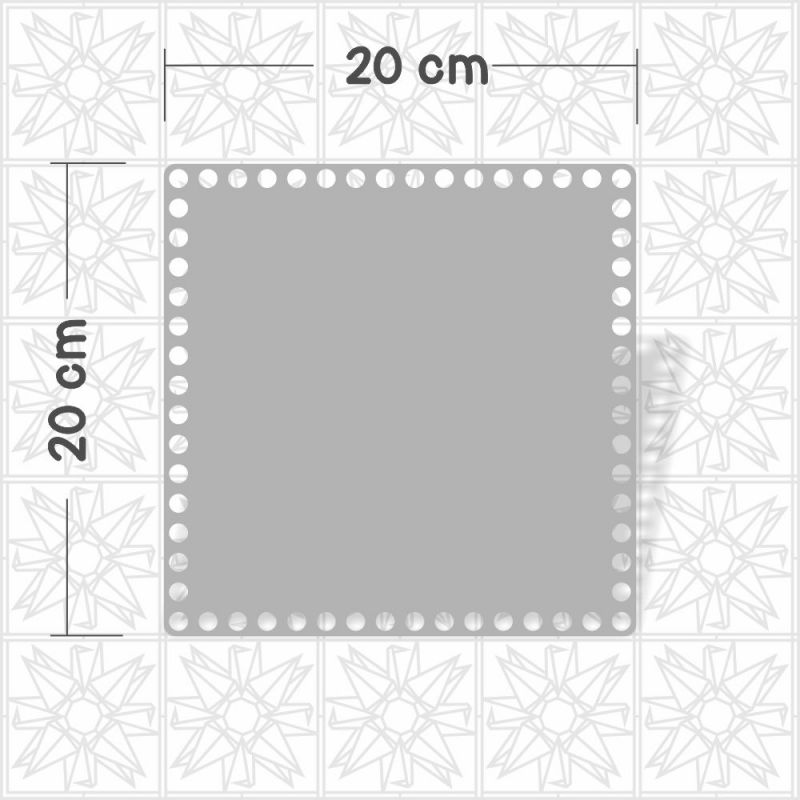 Base de Crochê quadrado 20 cm x 20 cm