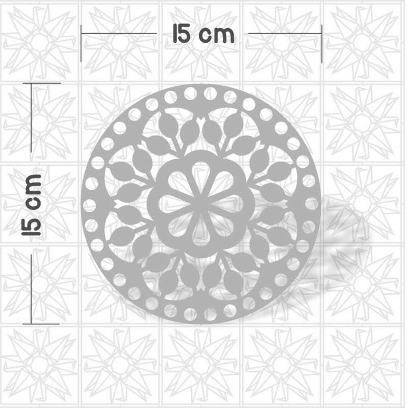 Base de Crochê redondo vazado 15 cm x 15 cm