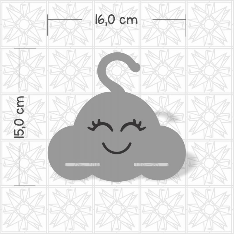 Cabide nuvem para laços - 2 fitas