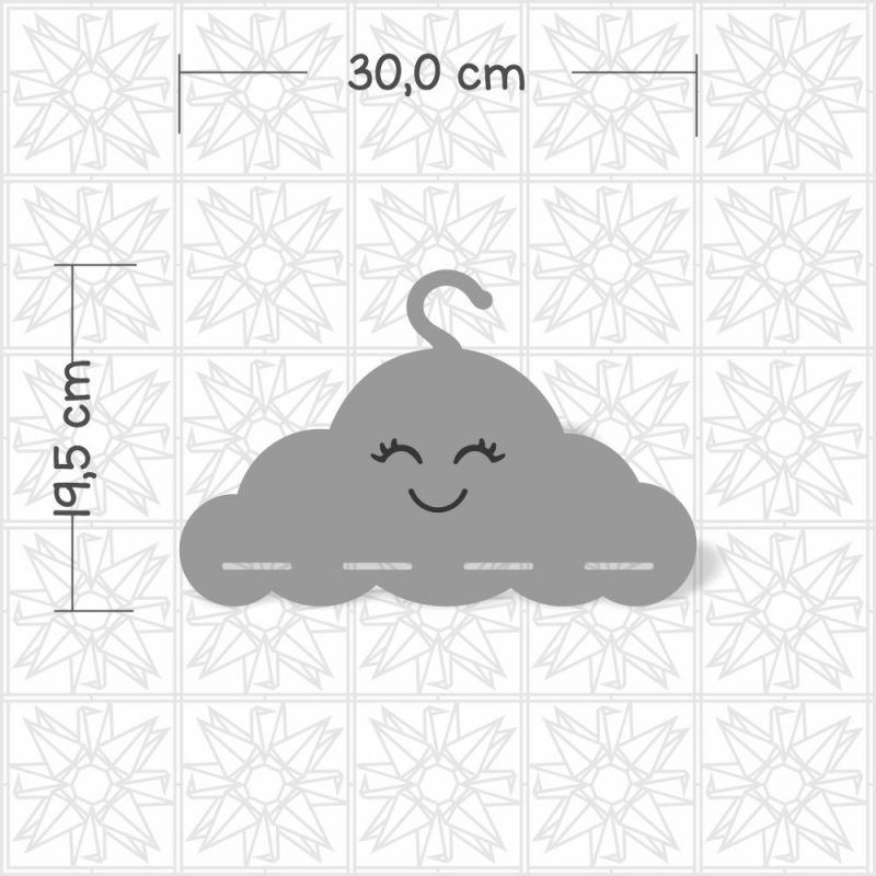 Cabide nuvem para laços - 4 fitas