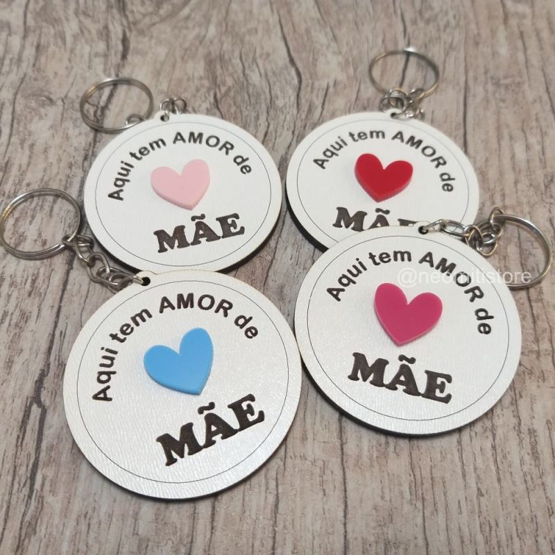 Chaveiro - Amor de mãe com coração 