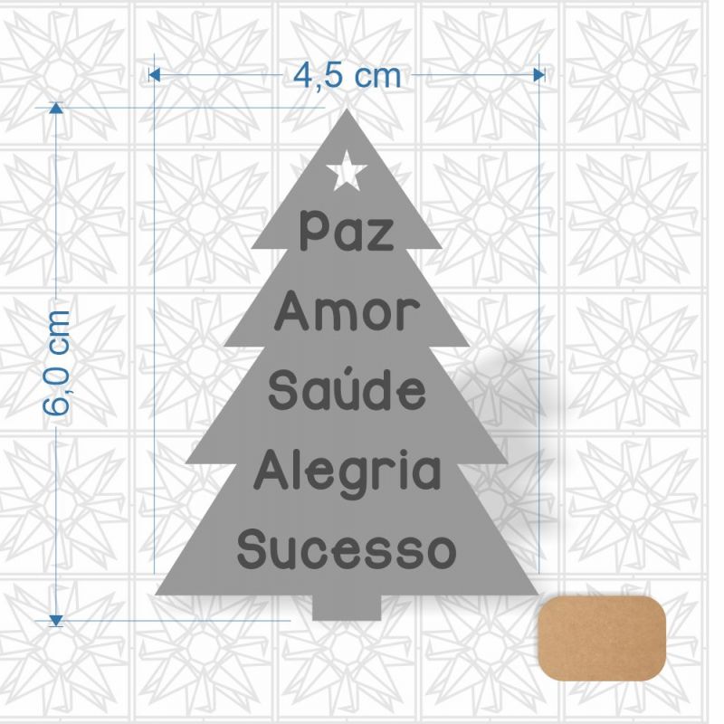 Chaveiro Árvore de Natal em MDF 3 mm cru