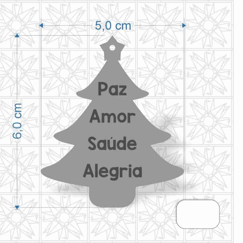 Chaveiro Árvore de Natal em MDF 3 mm c/ uma face branca