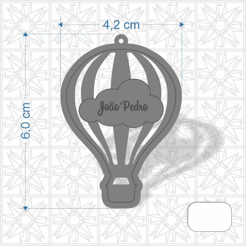 Chaveiro Balão em MDF 3 mm c/ uma face branca