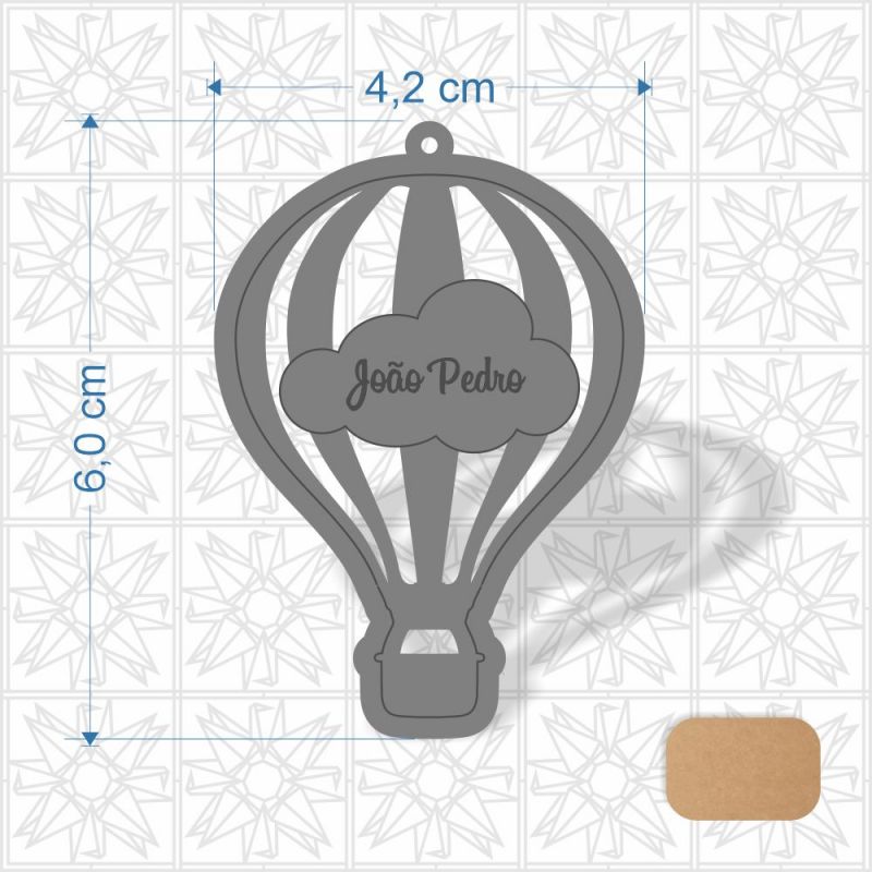 Chaveiro Balão em MDF 3 mm cru