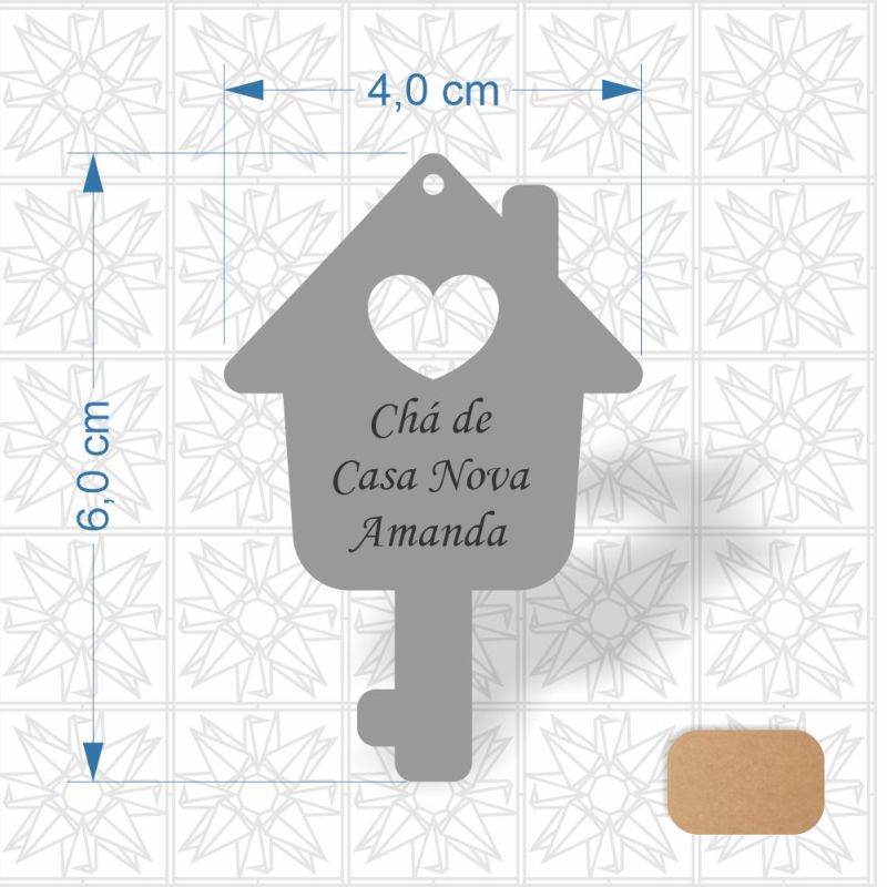 Chaveiro Casa Nova em MDF cru
