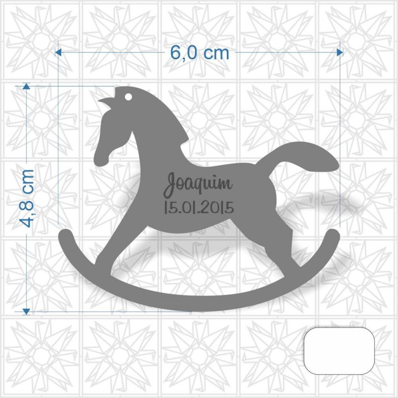 Chaveiro Cavalo em MDF 3 mm c/ uma face branca