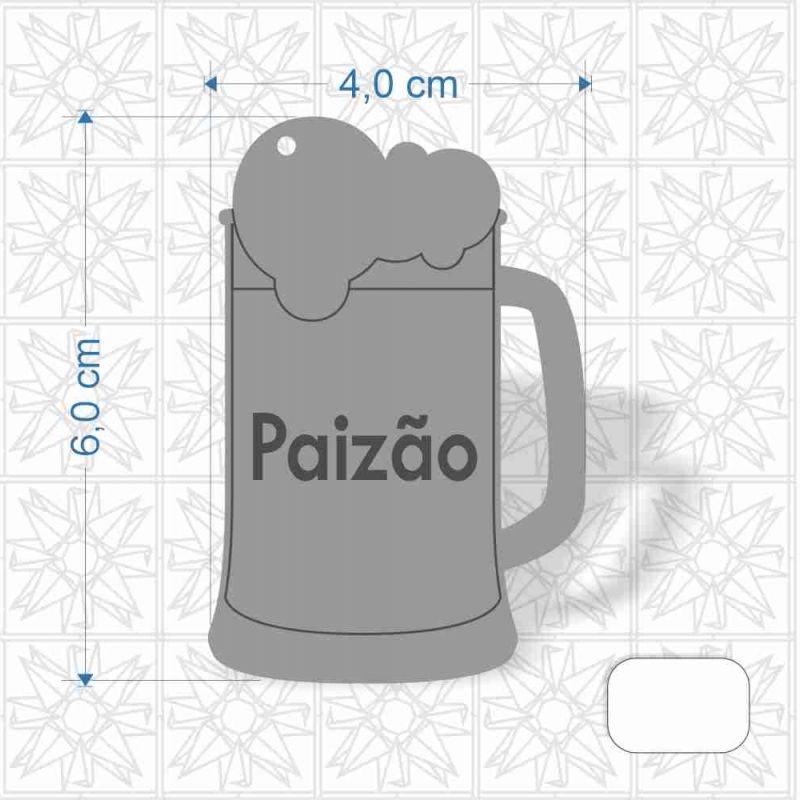 Chaveiro Dia dos Pais Canecão em MDF 3 mm c/ uma face branca