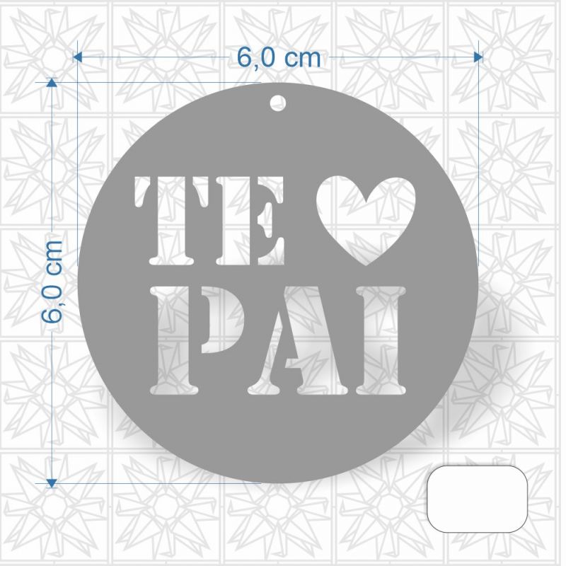 Chaveiro Dia dos Pais em MDF 3 mm c/ uma face branca