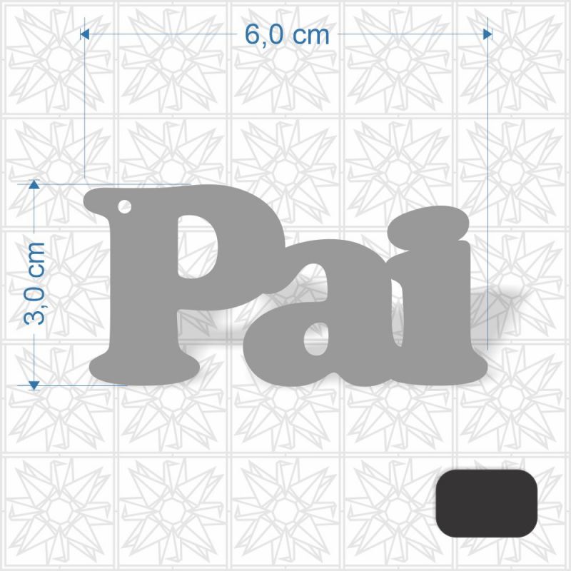 Chaveiro Dia dos Pais em MDF 3 mm c/ uma face preta