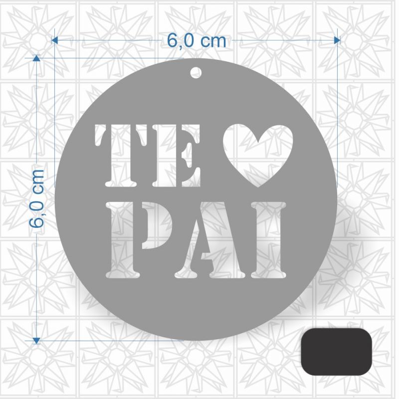 Chaveiro Dia dos Pais em MDF 3 mm c/ uma face preta