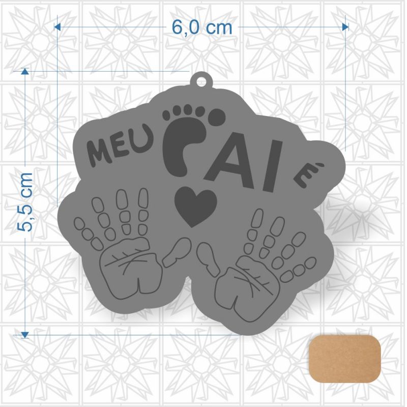 Chaveiro Dia dos Pais em MDF 3 mm cru