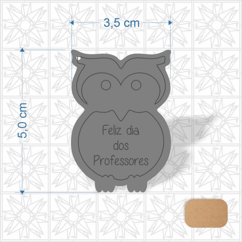 Chaveiro Dia dos Professores Coruja em MDF 3 mm cru
