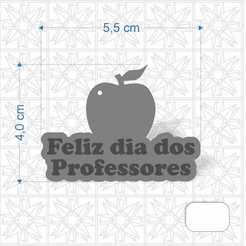 Chaveiro Dia dos Professores Maçã em MDF 3 mm c/ uma face branca