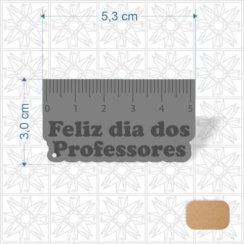 Chaveiro Dia dos Professores Régua em MDF 3 mm cru