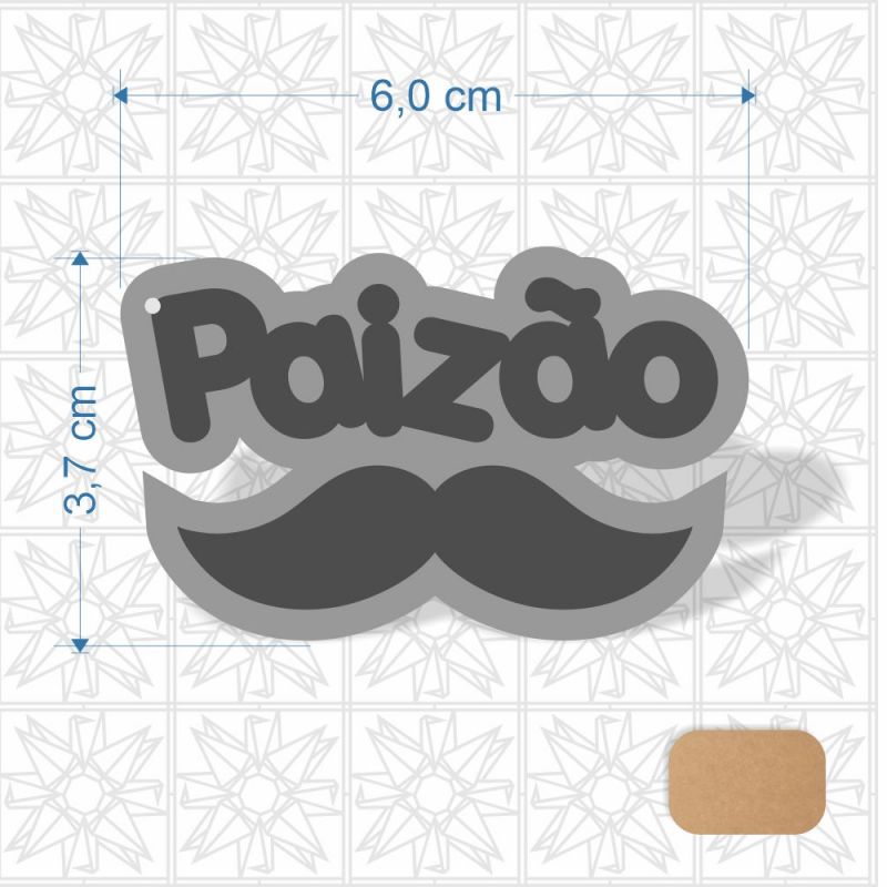 Chaveiro Paizão com bigode em MDF 3 mm cru