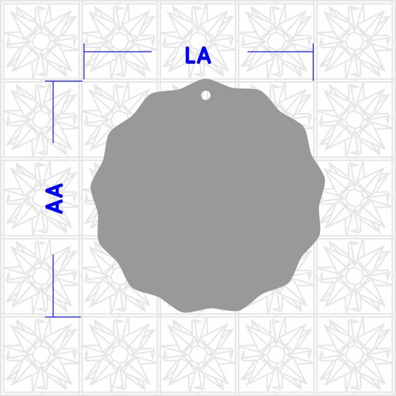 Circulo liso - contorno ondulado com 1 furo