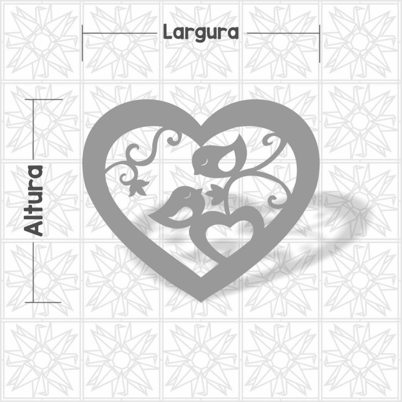 Coração com passarinhos