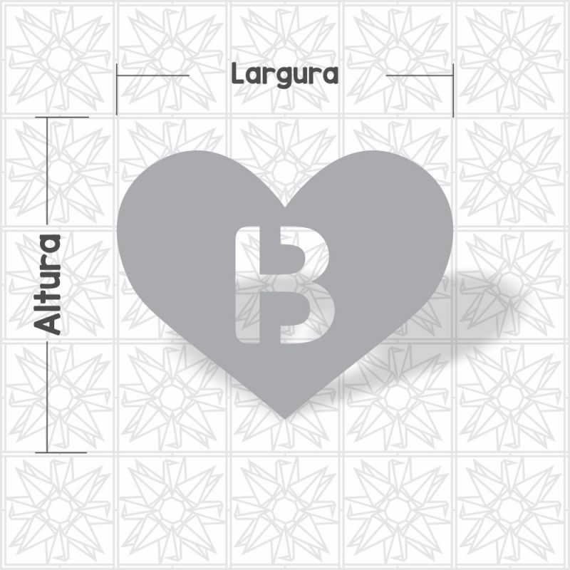 Coração Letra B vazada