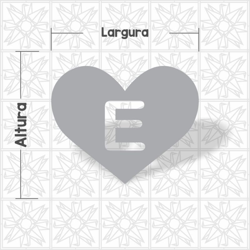 Coração Letra E Vazada