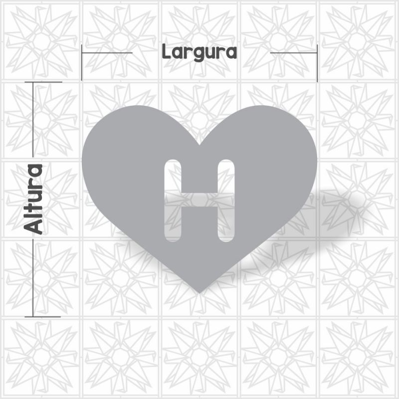 Coração Letra H Vazada