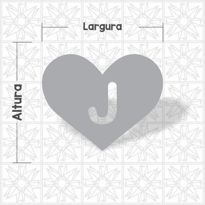 Coração Letra J Vazada
