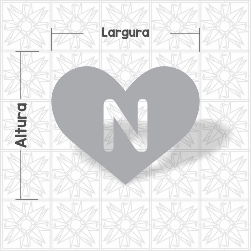 Coração Letra N Vazada