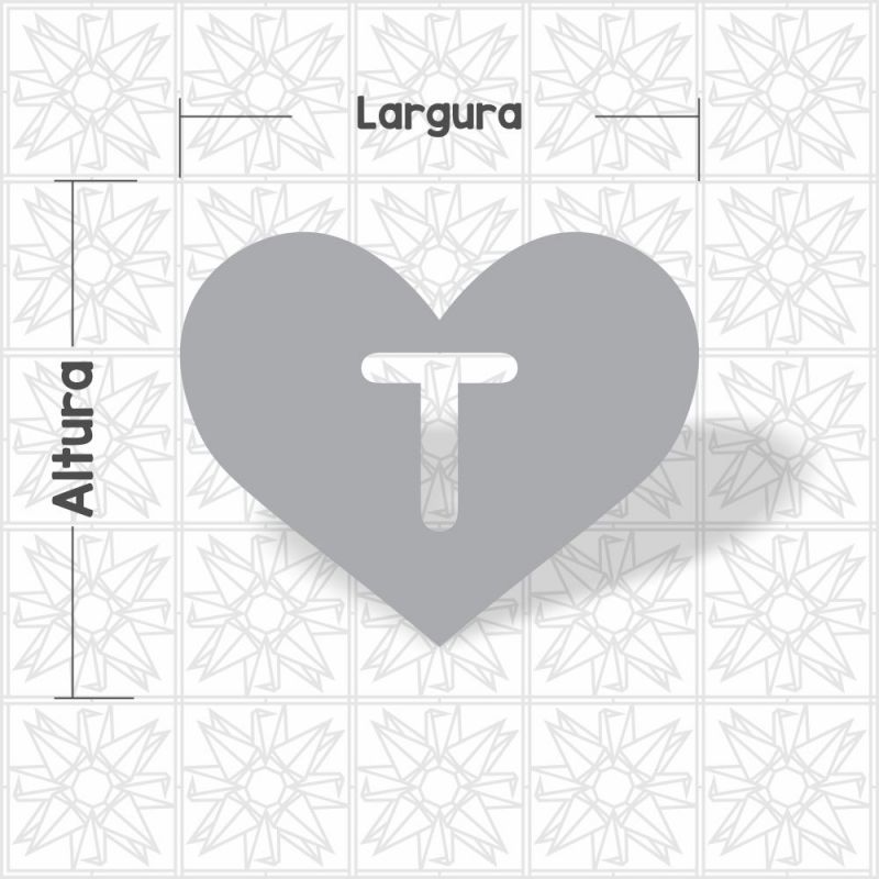 Coração Letra T Vazada
