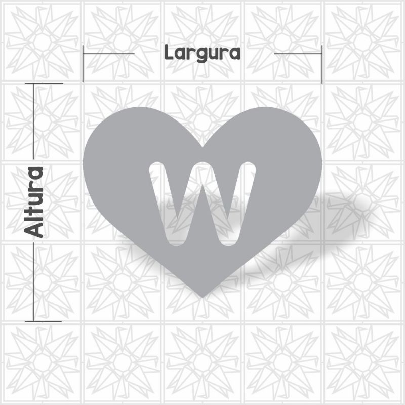 Coração Letra W Vazada