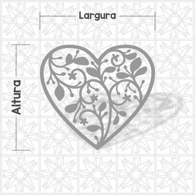 Coração vazado floral