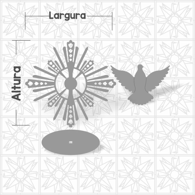 Espirito Santo com base em MDF de 3mm cru