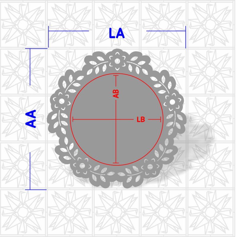 Placa decorava circular com flores